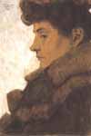 Эгон Шиле, Портрет Марии Шиле в меховом воротнике (380*538)