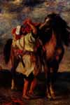 Делакруа, Марокканец, седлающий коня (380*453)
