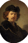 Рембрандт, Автопортрет с золотой цепью (380*492)