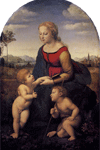 Рафаэль, Прекрасная садовница (Мадонна с Младенцем и святым Иоанном Крестителем) (380*586)